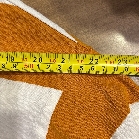 Madewell Striped Button-Sleeve Turtleneck Top XS Rich Amber Mustard Cotton
DD - Picture 11 of 12